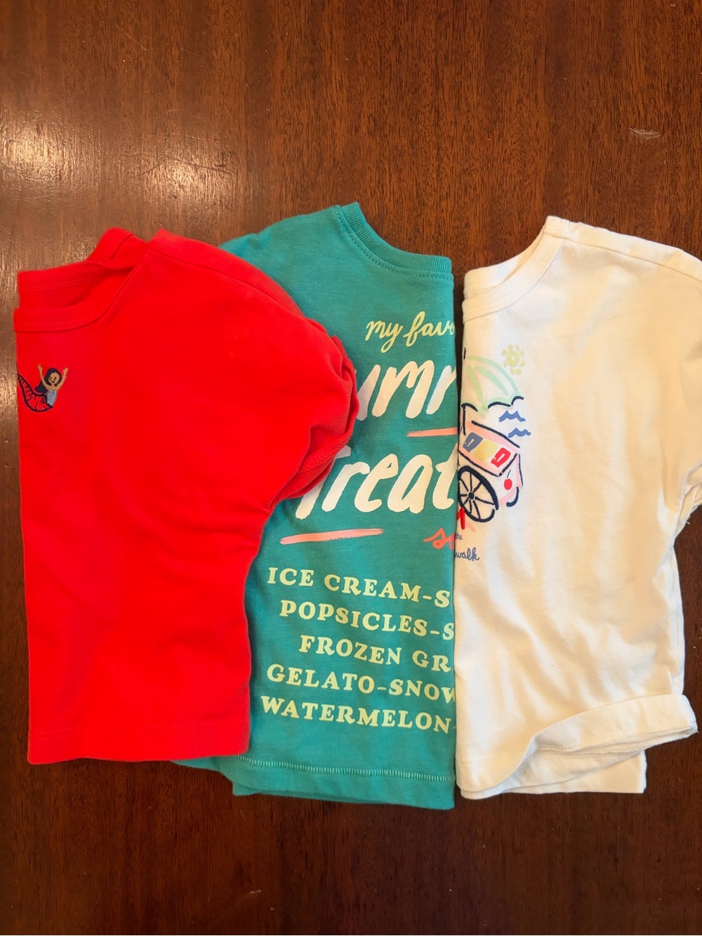 Cartier Kids Short-Sleeve Tees in Red, Teal, White - 3 Pack